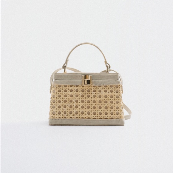 Zara Woven Rattan Box Bag - Picture 1 of 12